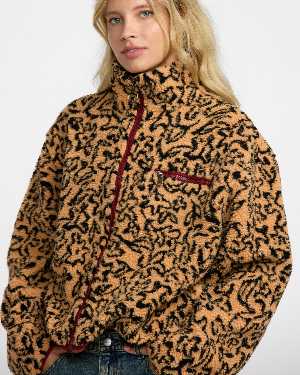 Oh Hush Sherpa Jacket - Ochre Print | RVCA US