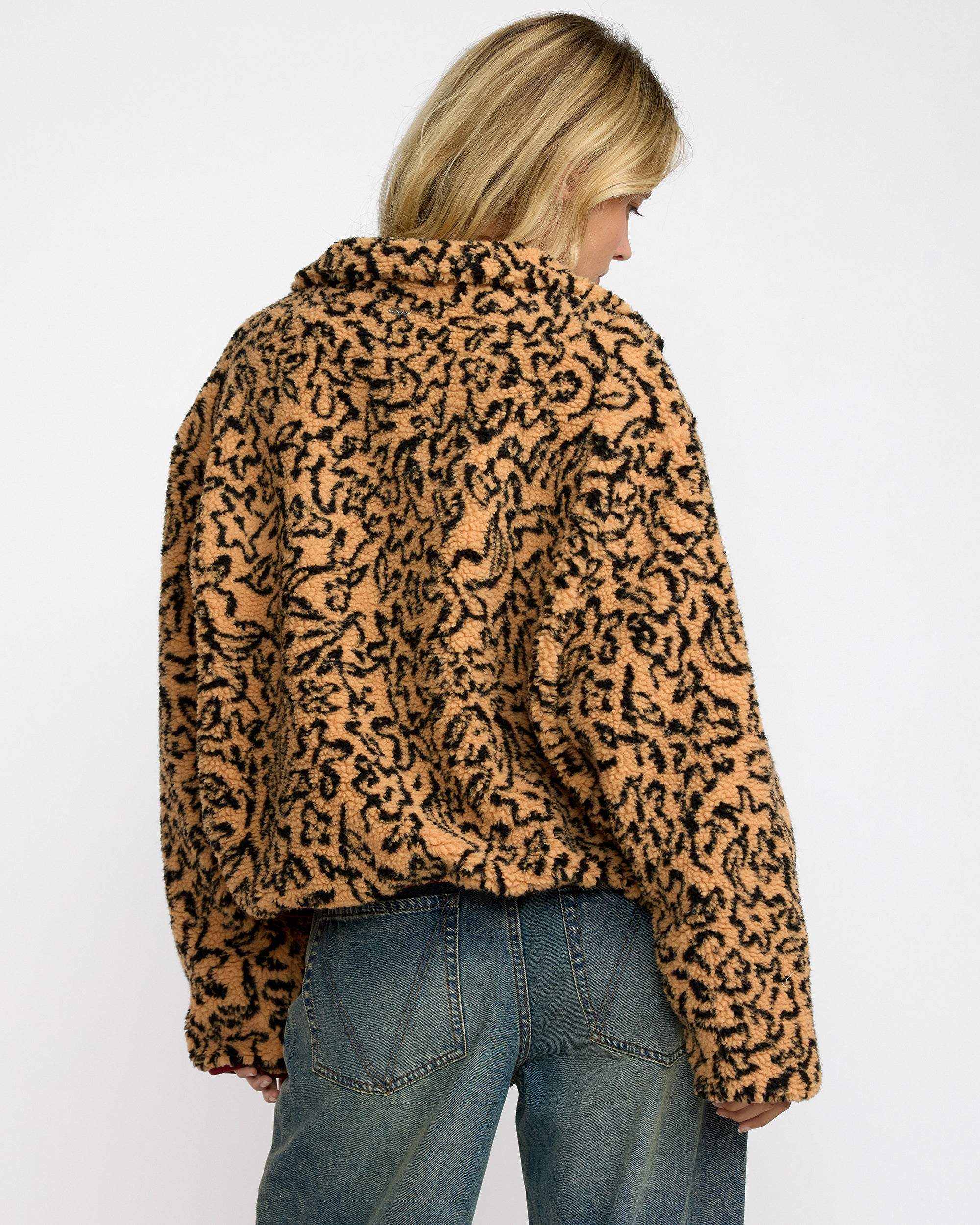 Oh Hush Sherpa Jacket - Ochre Print | RVCA US