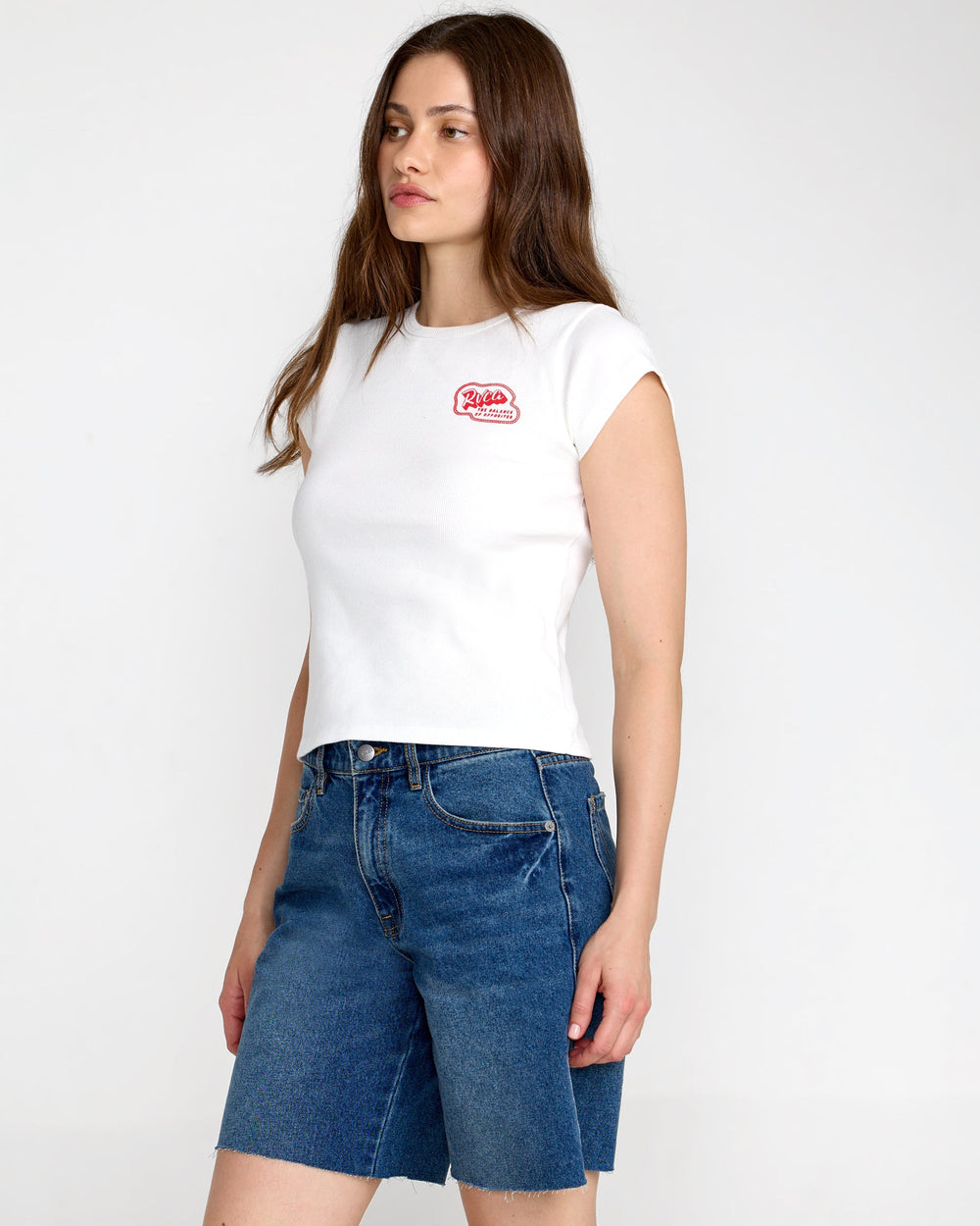 Ribbed Slim Tee - Vintage White | RVCA online