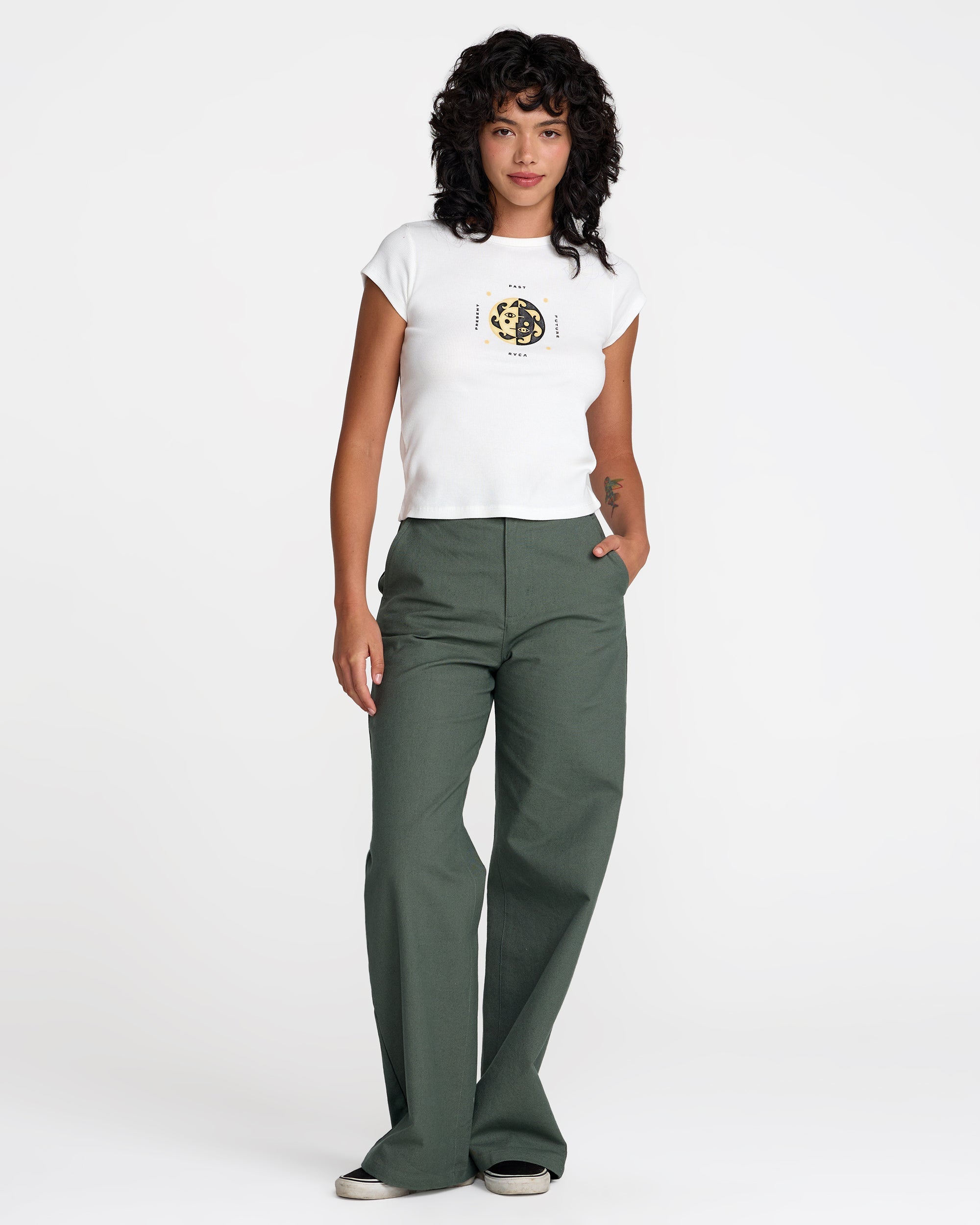 Ribbed Slim Tee - Antique White | RVCA US