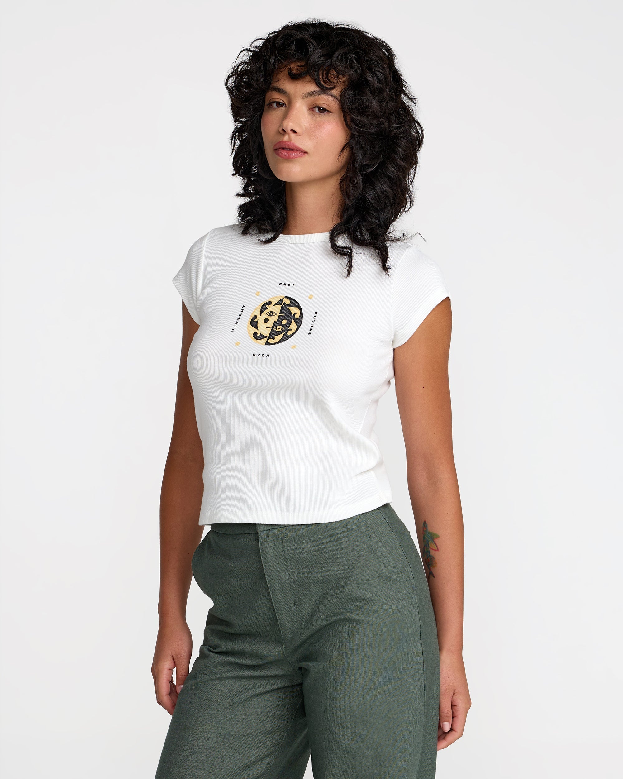 Ribbed Slim Tee - Antique White | RVCA US