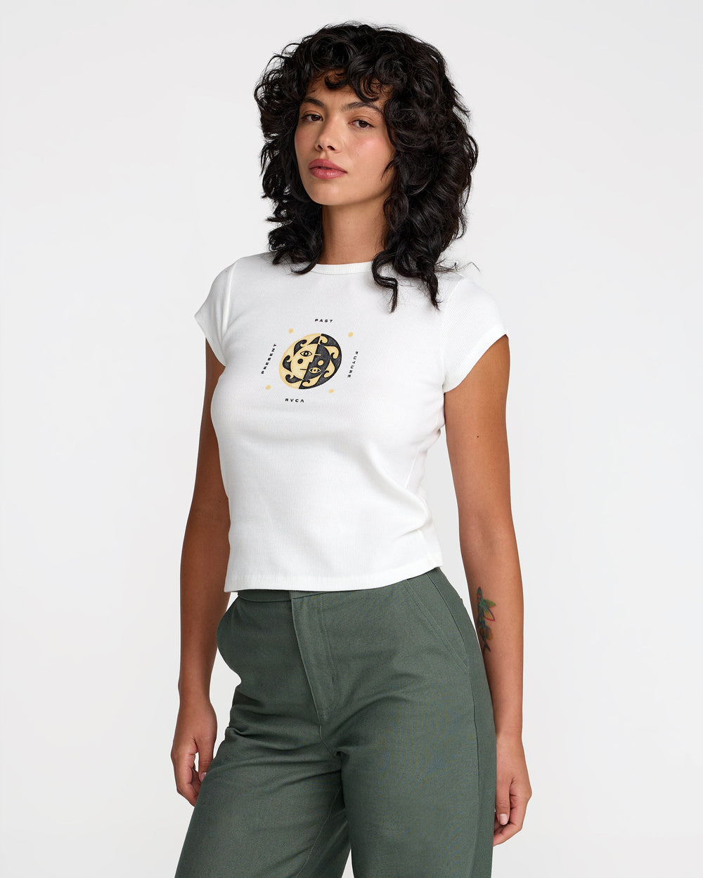 Ribbed Slim Tee - Antique White | RVCA US