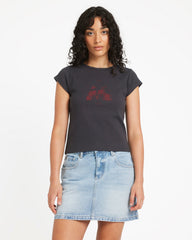 Ribbed Slim Tee - Washed Black | RVCA online
