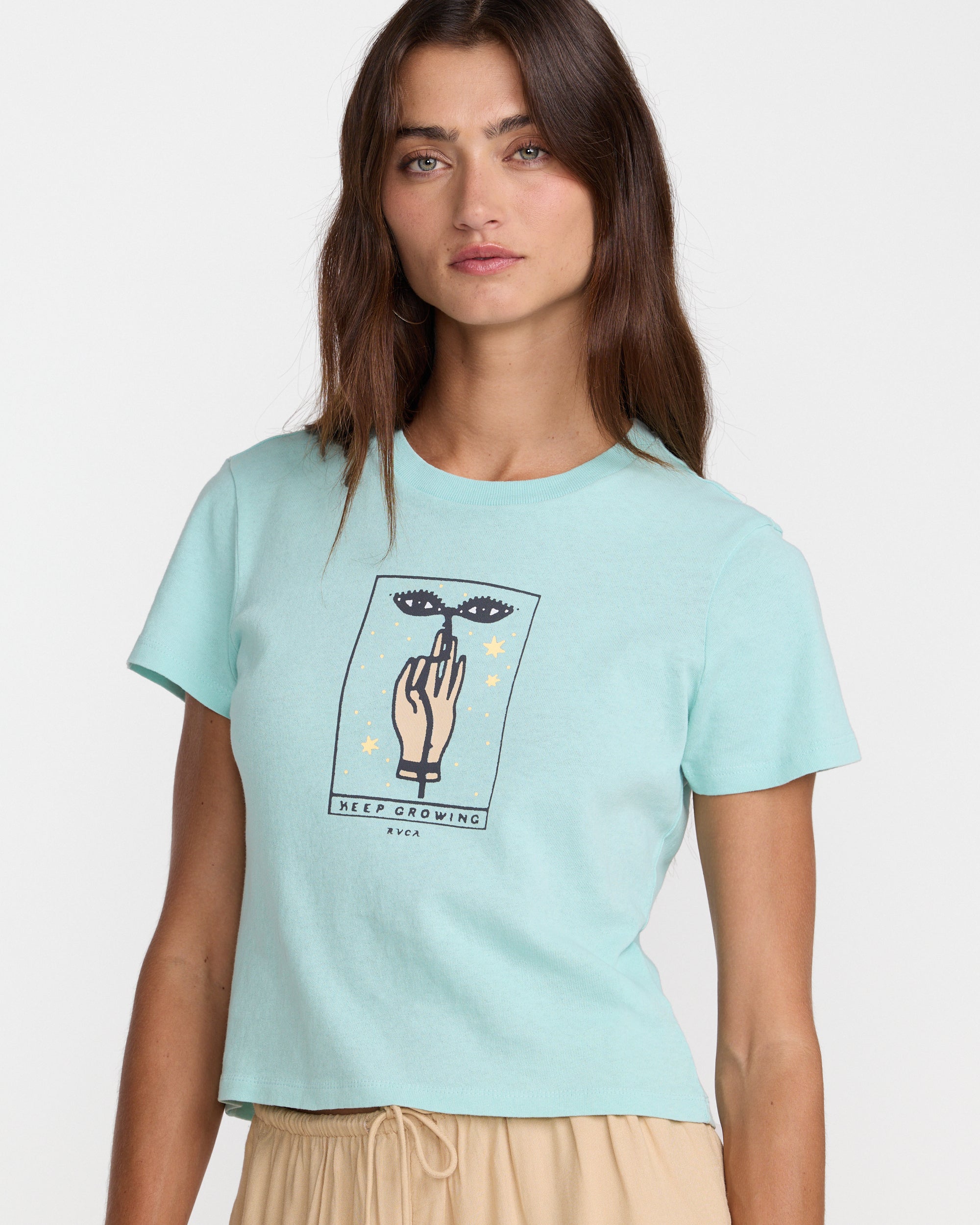 Keep Growing 411 Tee - Aqua Haze | RVCA outlet