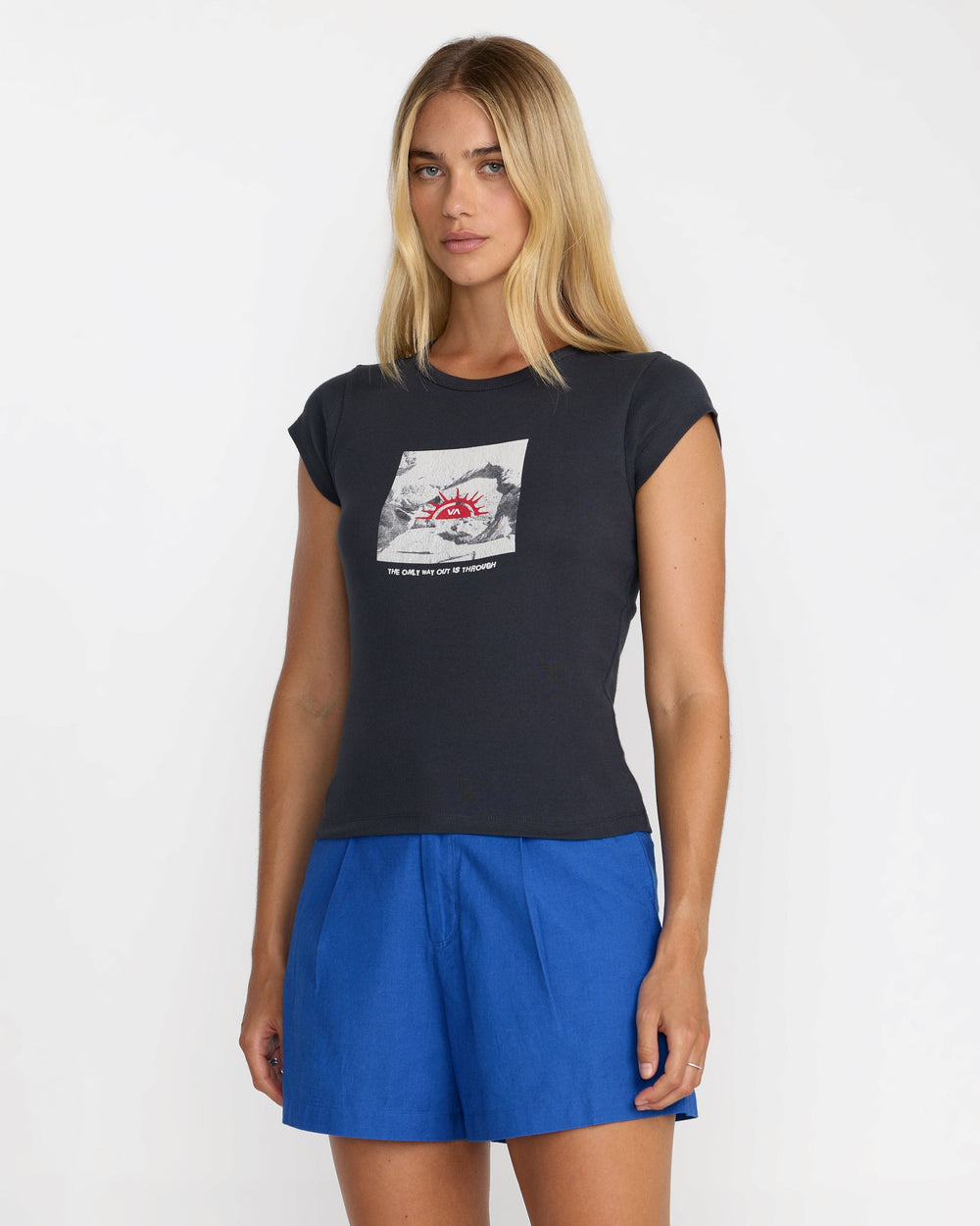 The Only Way Slim Tee - Washed Black | RVCA sale