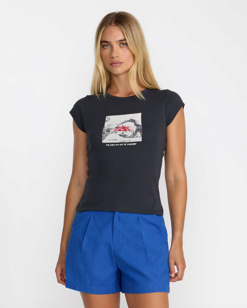 The Only Way Slim Tee - Washed Black | RVCA sale