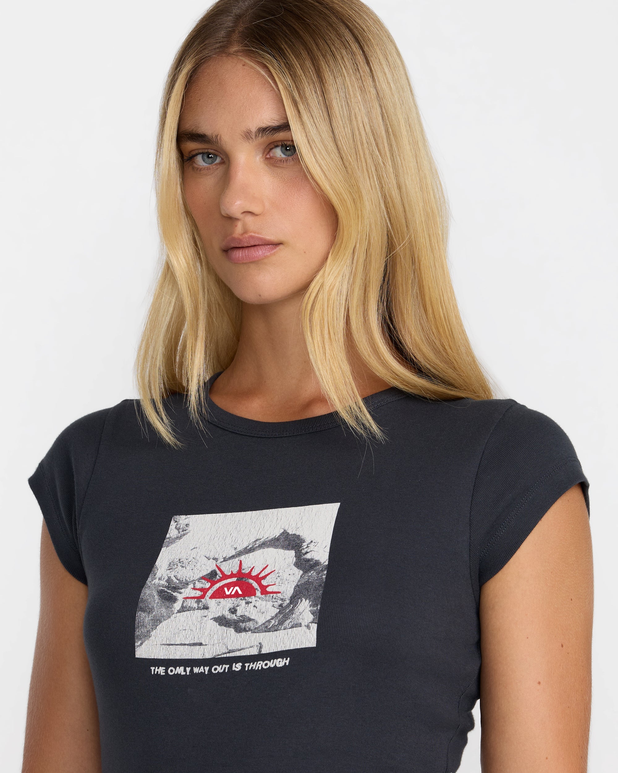 The Only Way Slim Tee - Washed Black | RVCA sale