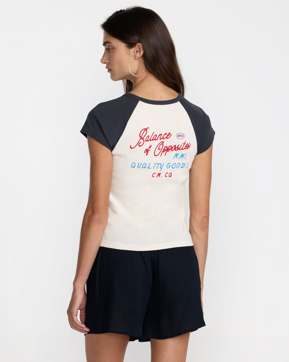 Workshop Short Sleeve Raglan - Washed Black | RVCA for sale
