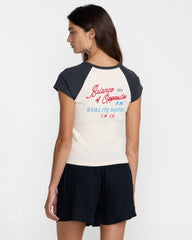 Workshop Short Sleeve Raglan - Washed Black | RVCA for sale