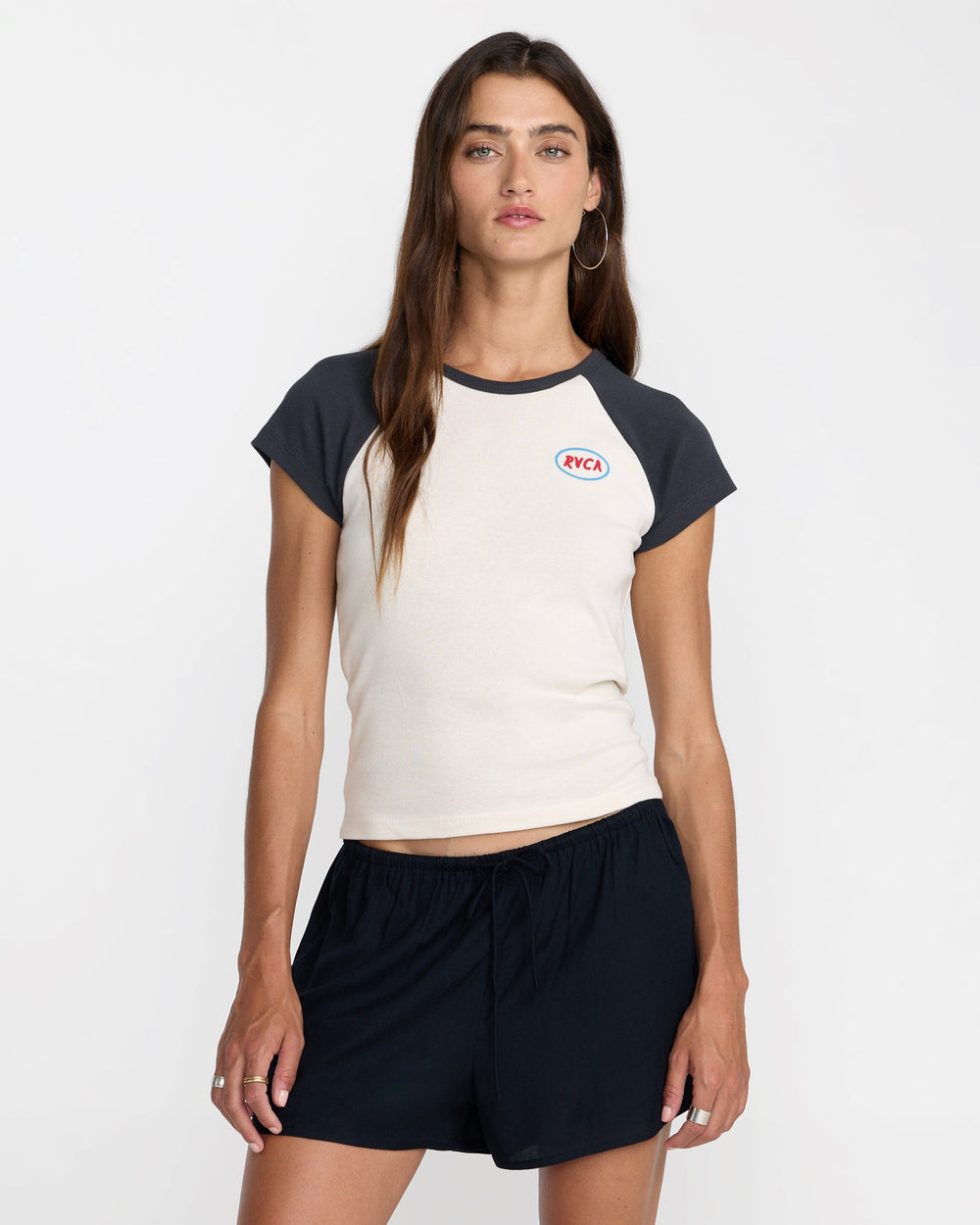 Workshop Short Sleeve Raglan - Washed Black | RVCA for sale