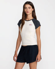 Workshop Short Sleeve Raglan - Washed Black | RVCA for sale