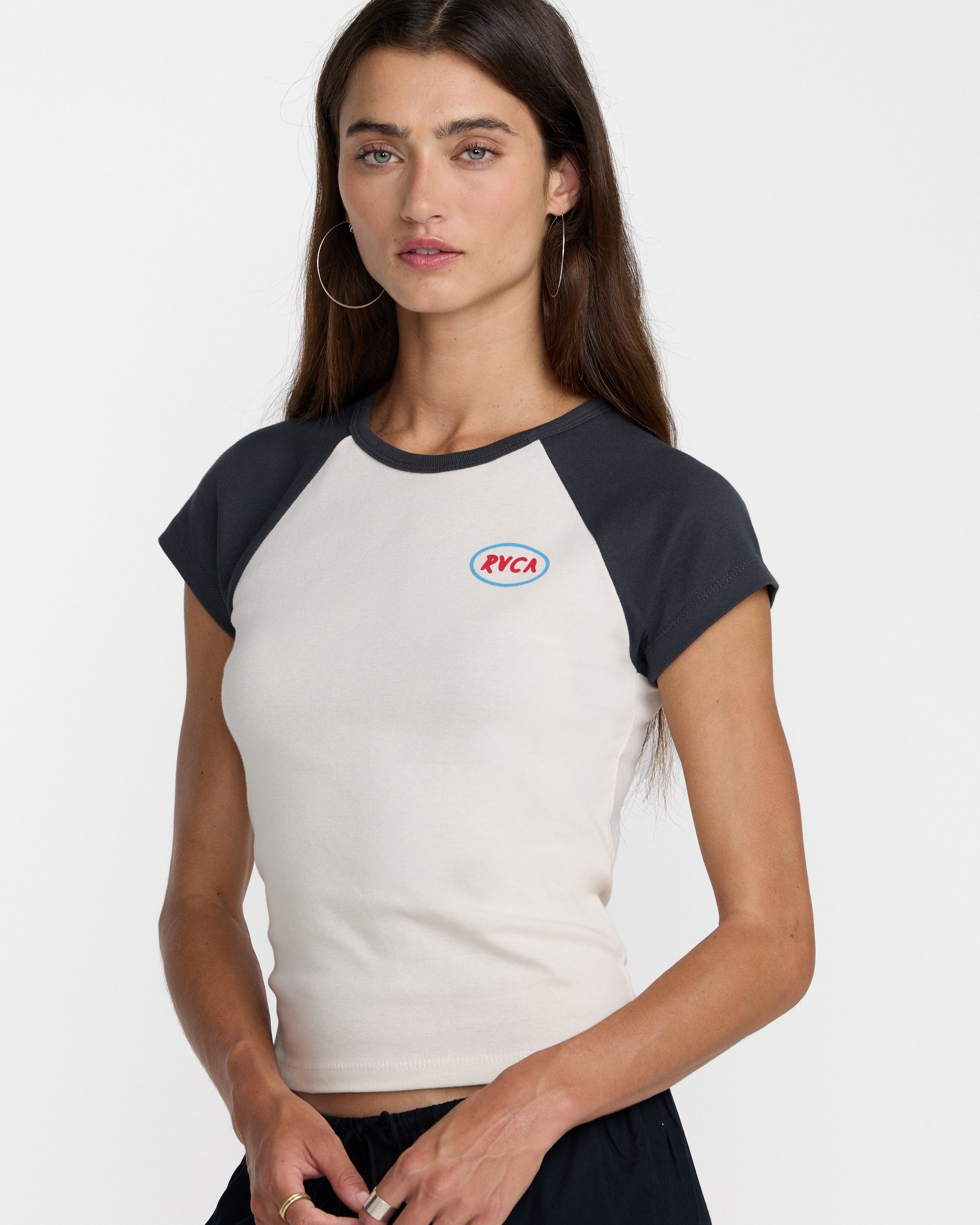 Workshop Short Sleeve Raglan - Washed Black | RVCA for sale
