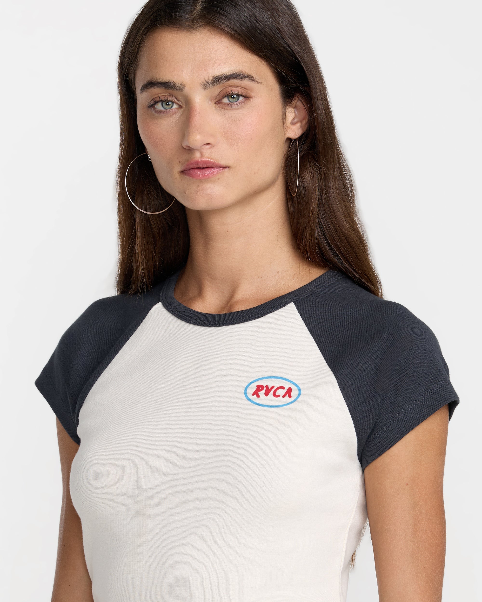 Workshop Short Sleeve Raglan - Washed Black | RVCA for sale