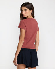 Don't Care 411 Tee - Madder Brown | RVCA outlet