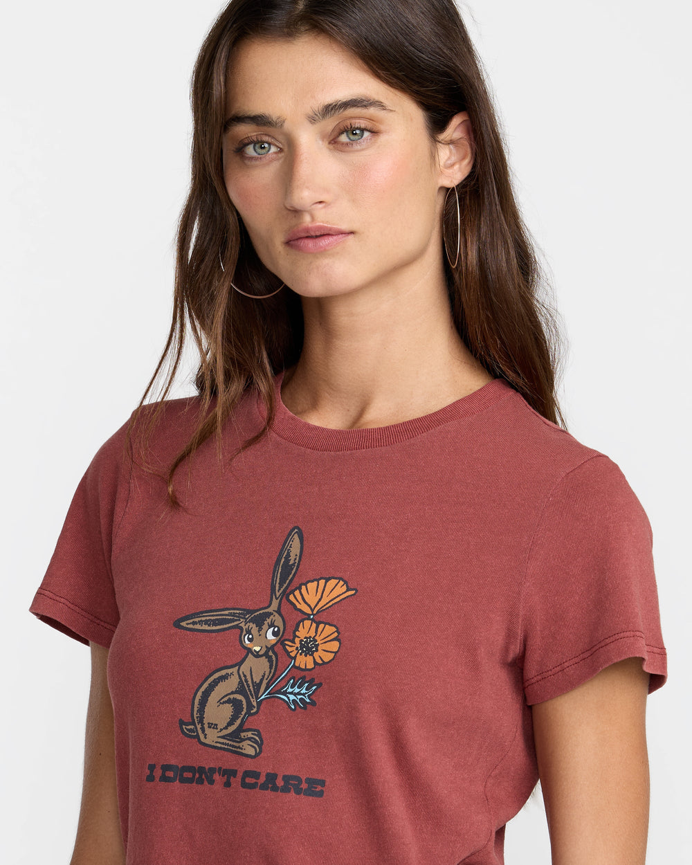 Don't Care 411 Tee - Madder Brown | RVCA outlet