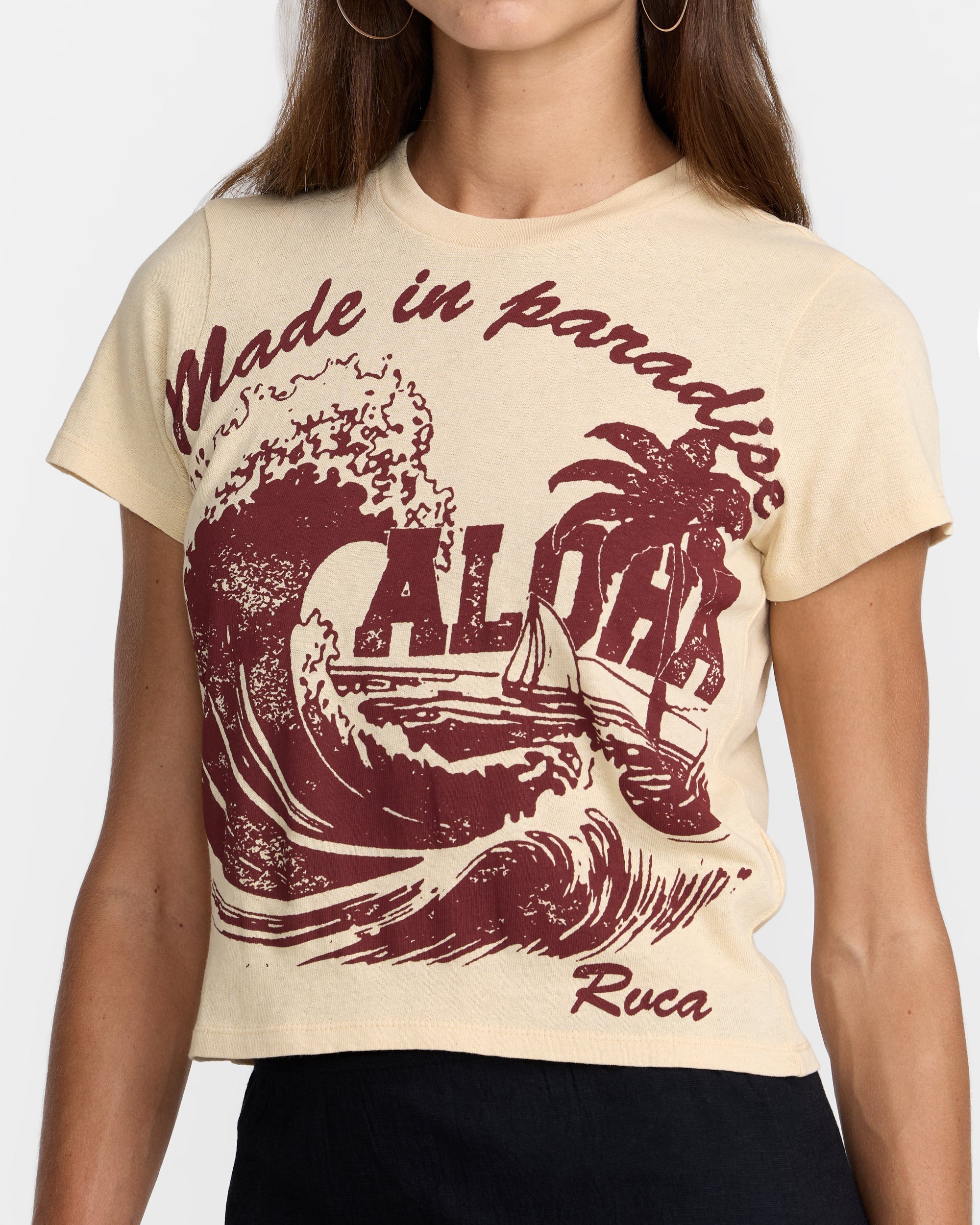 Made In Paradise Tee - Light Tan | RVCA near me
