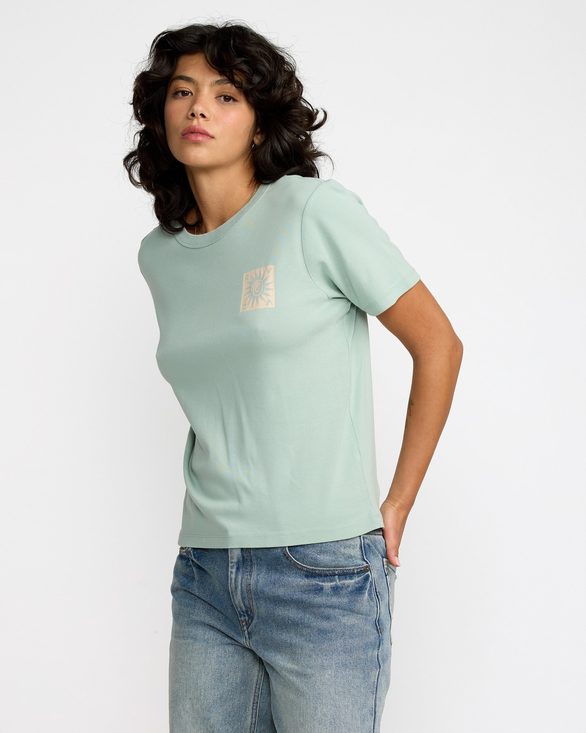 Daily Tee - Mist Blue Solid | RVCA outlet