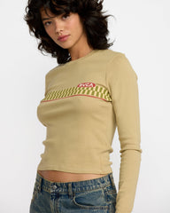 Fortune Long Sleeve Tee - Olive Grey | RVCA on sale