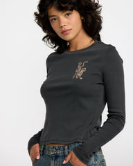 Fortune Long Sleeve Tee - Washed Black | RVCA sale