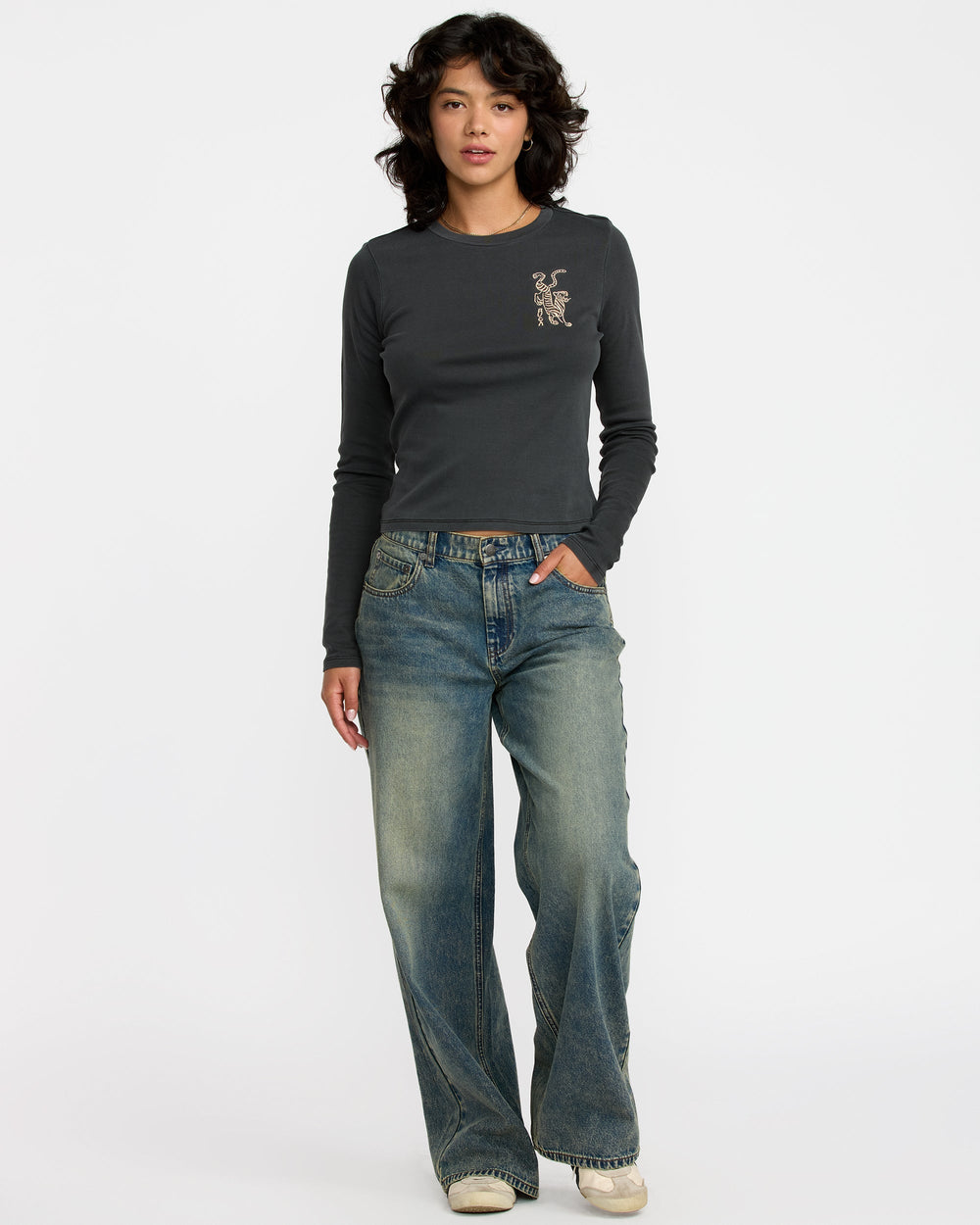Fortune Long Sleeve Tee - Washed Black | RVCA sale