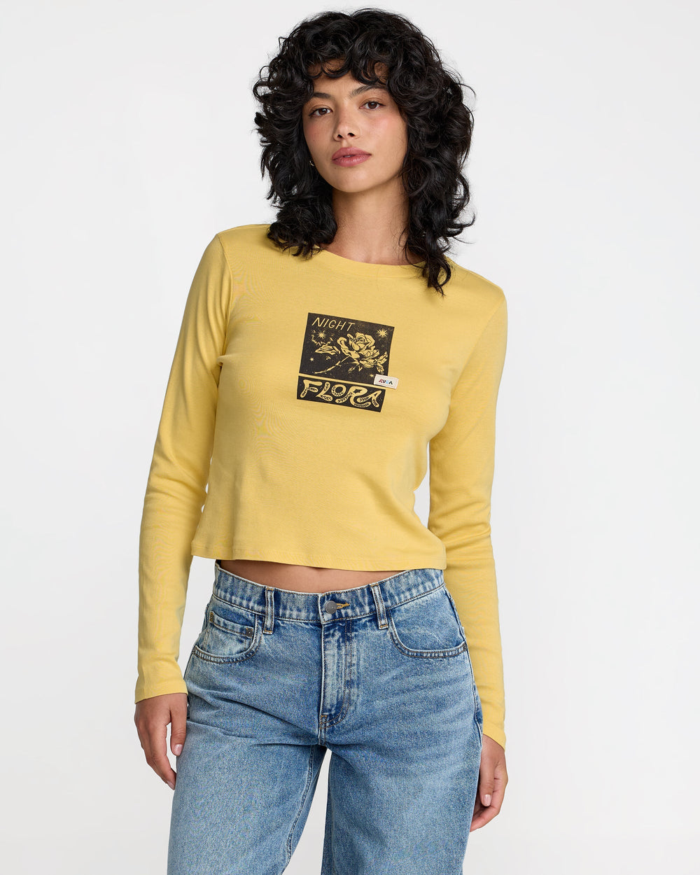 Mel G Long Sleeve Tee - Pale Yellow | RVCA discount