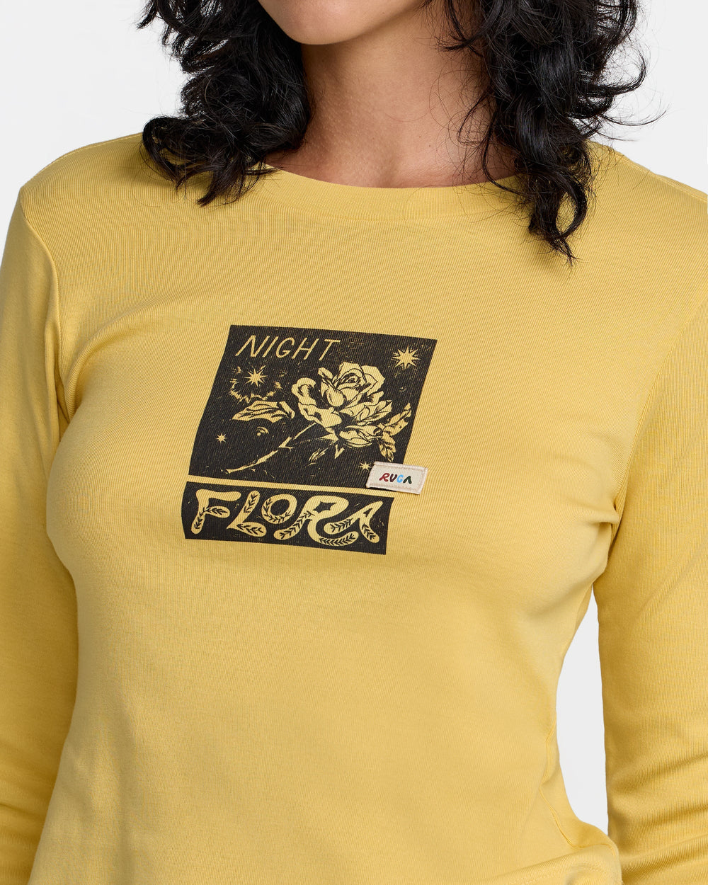 Mel G Long Sleeve Tee - Pale Yellow | RVCA discount