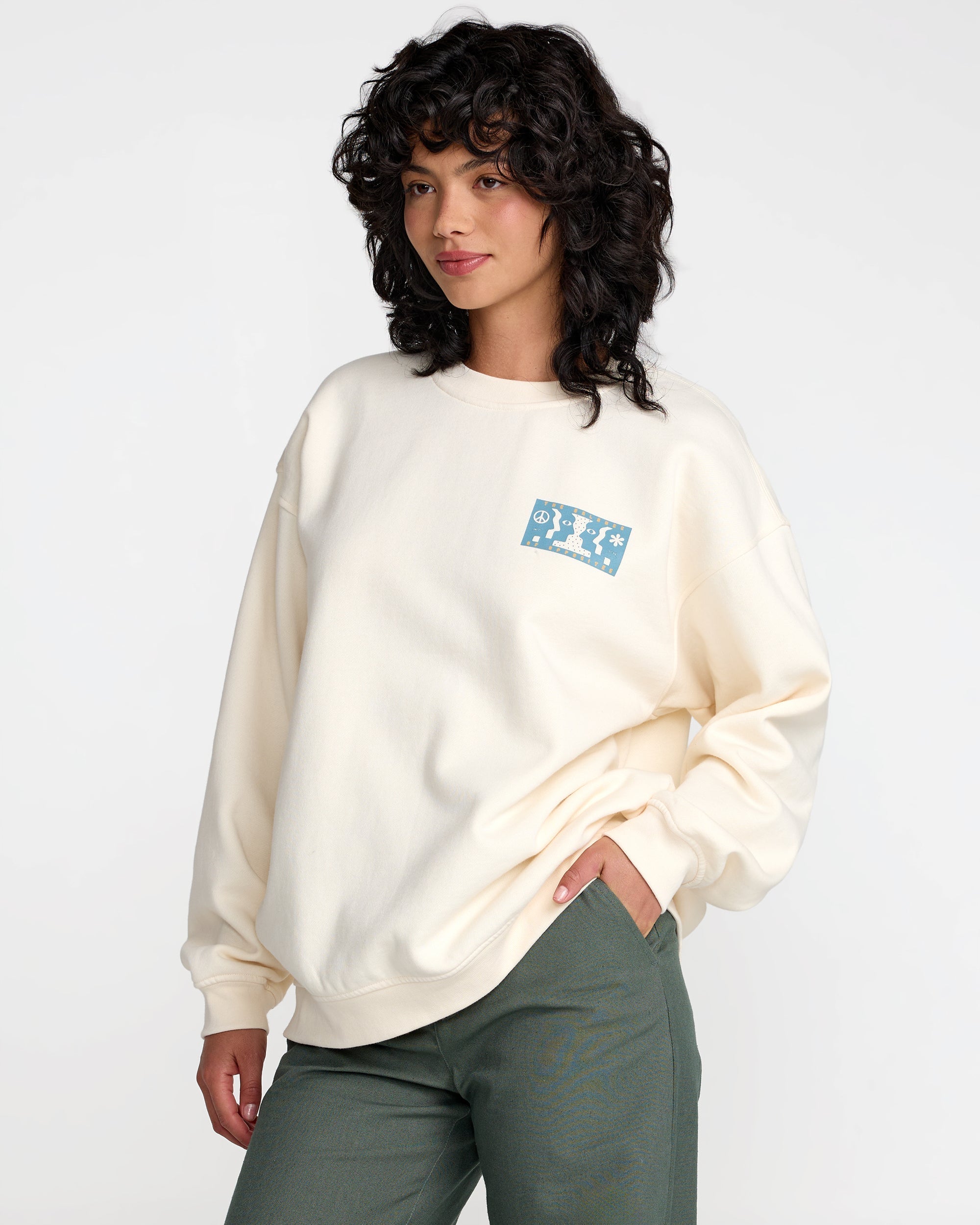 Baggie Boyfriend Pullover - Antique White | RVCA US