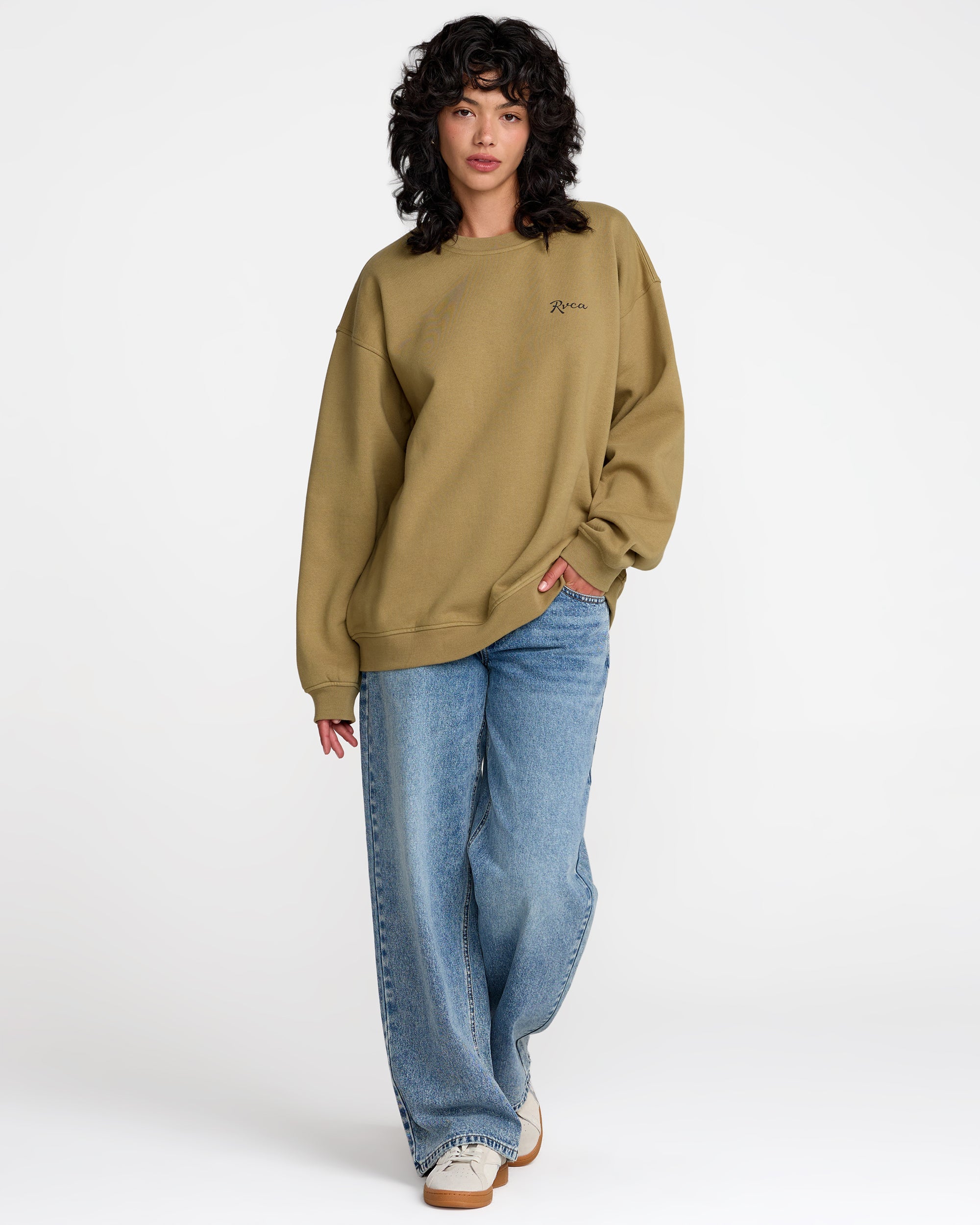 Baggie Boyfriend Pullover - Lentil Green | RVCA for sale