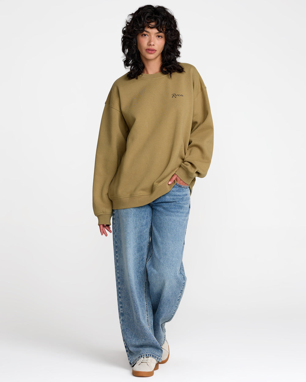 Baggie Boyfriend Pullover - Lentil Green | RVCA for sale