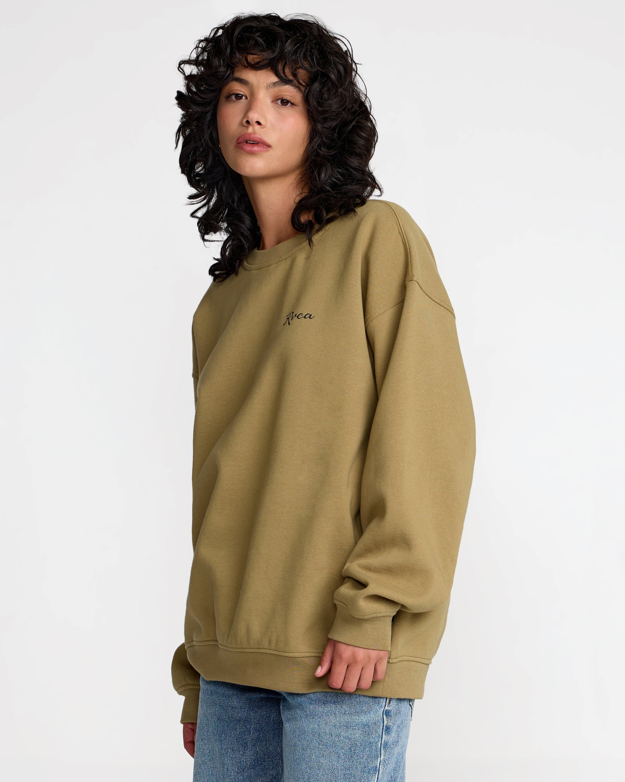 Baggie Boyfriend Pullover - Lentil Green | RVCA for sale