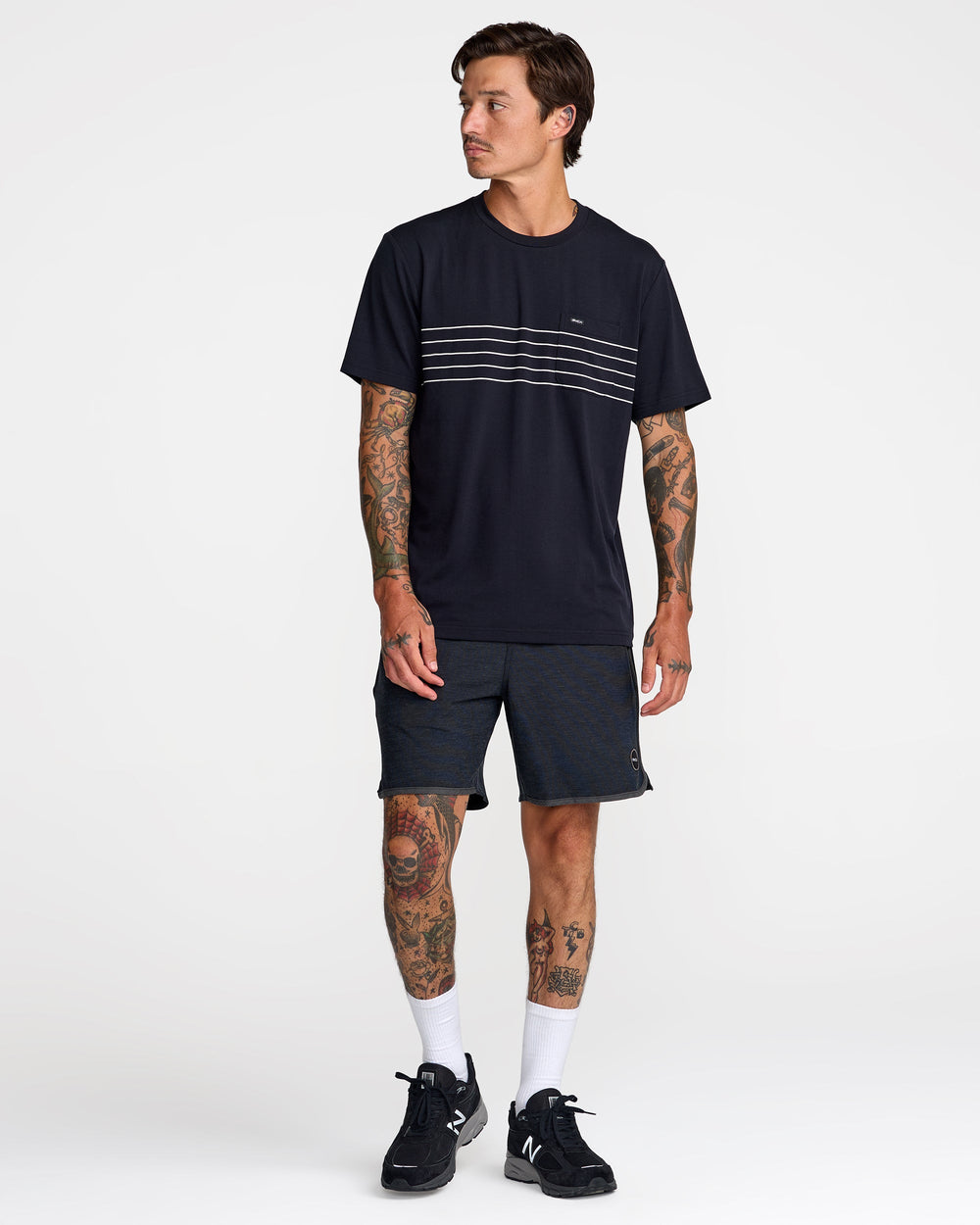 Balance Pocket Stripe Tee - Black | RVCA discount