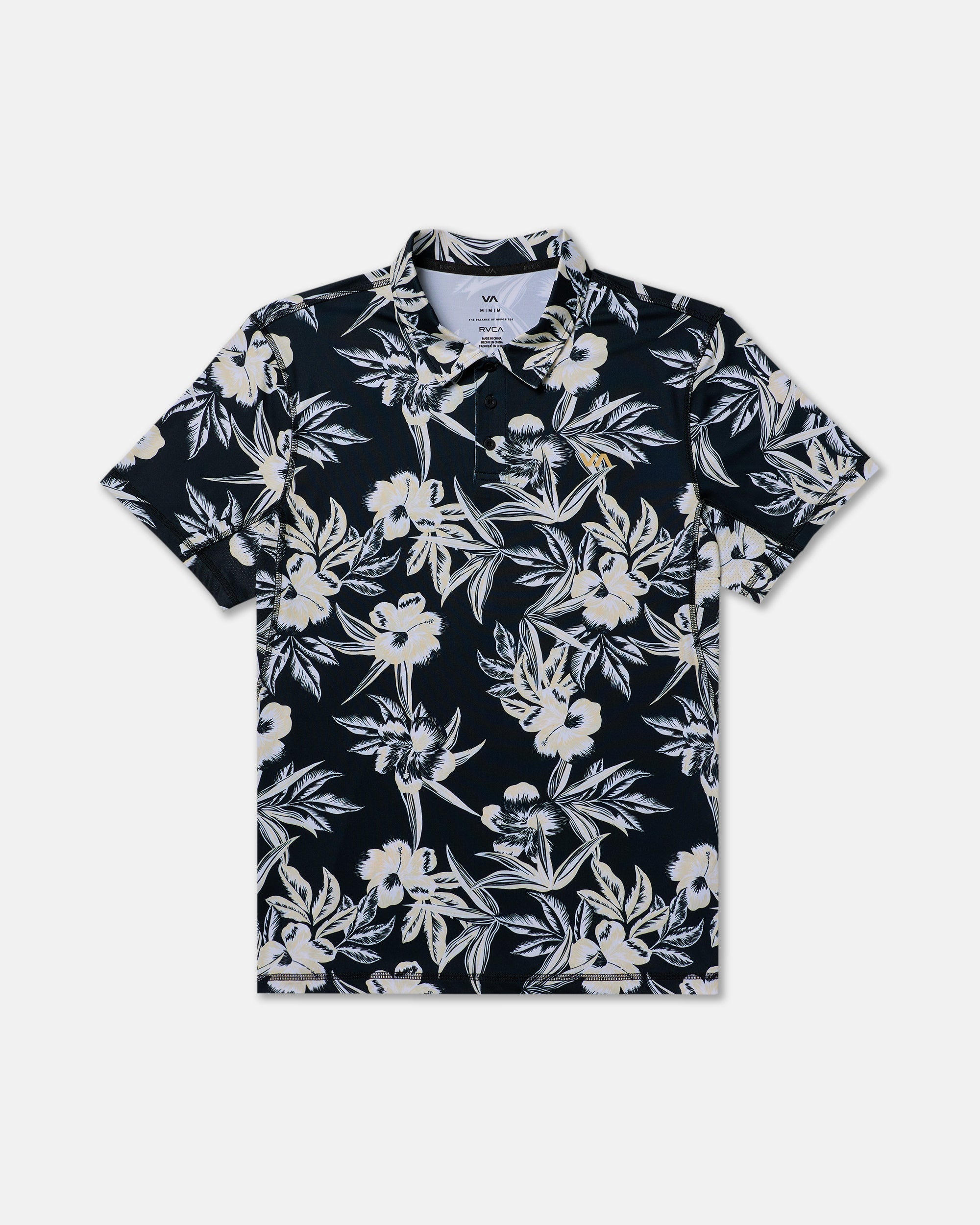 Sport Vent Polo - Black Floral | RVCA for sale