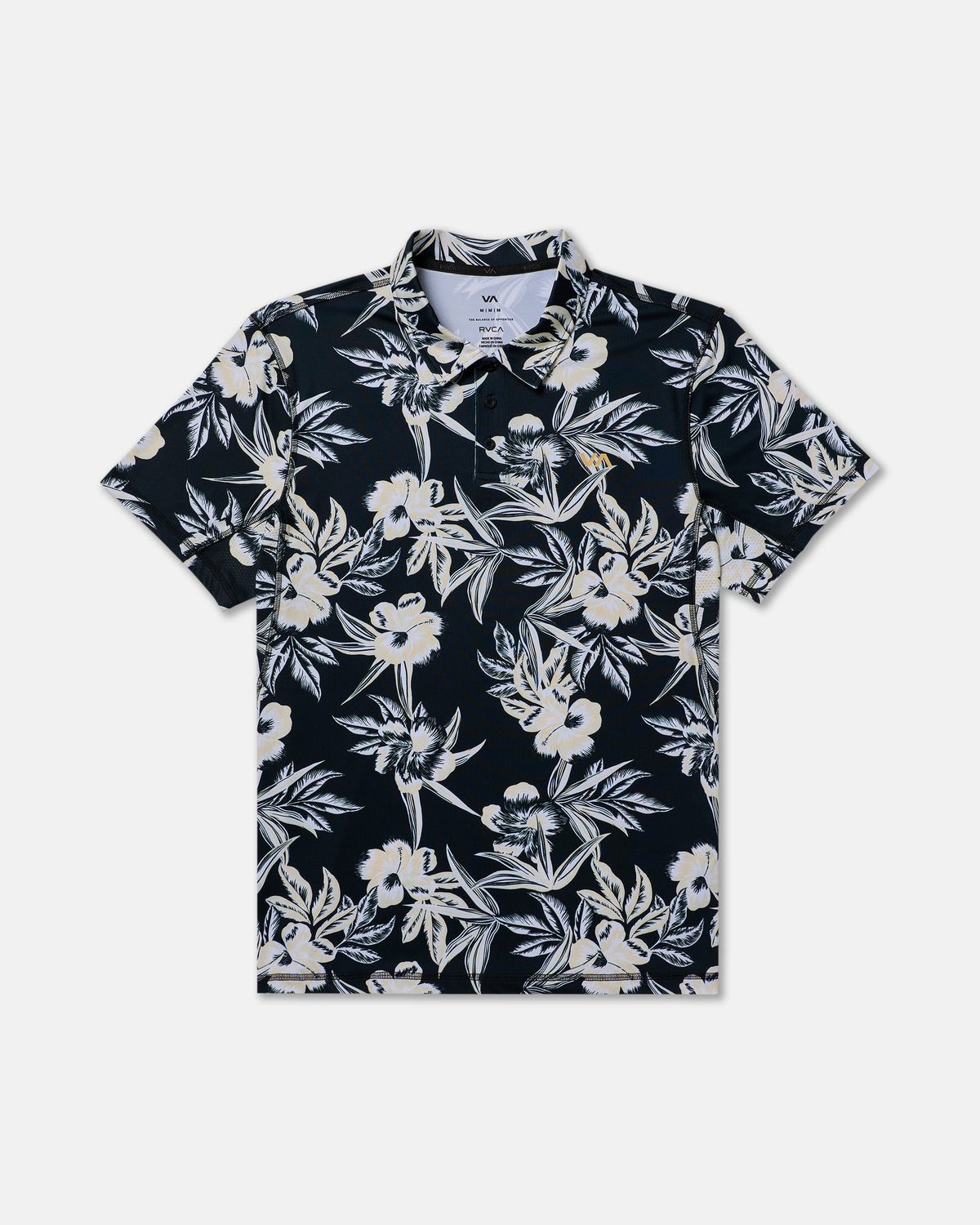 Sport Vent Polo - Black Floral | RVCA for sale