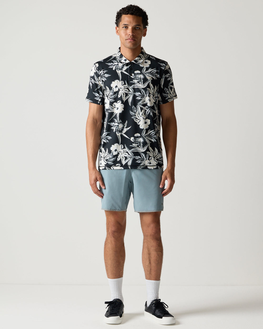 Sport Vent Polo - Black Floral | RVCA for sale