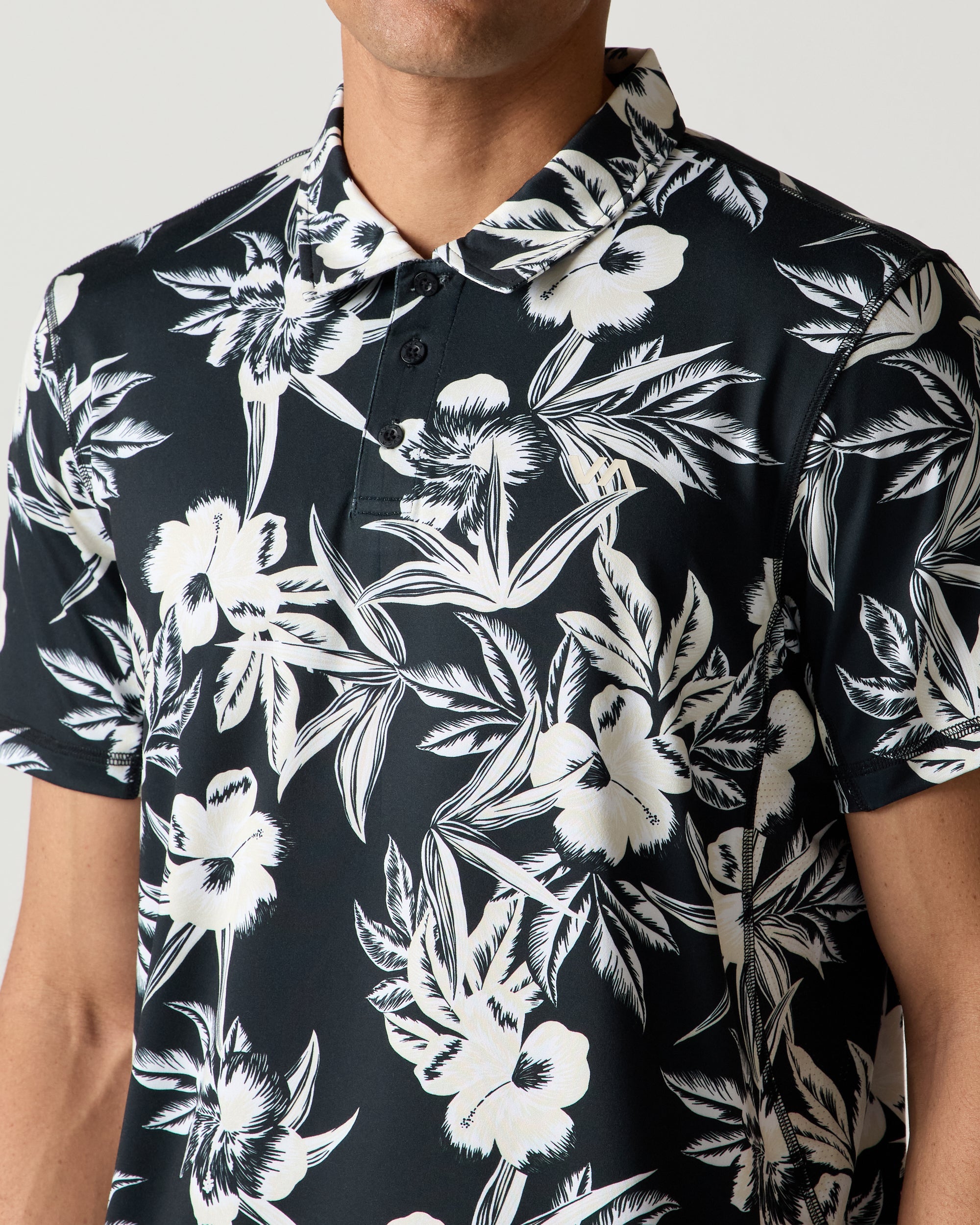 Sport Vent Polo - Black Floral | RVCA for sale