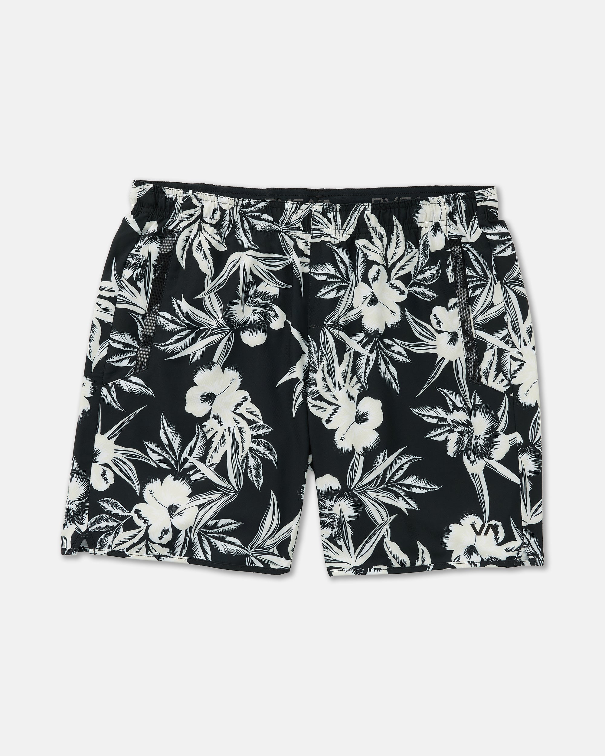 Hawaii Yogger Stretch 17" Shorts - Black Floral | RVCA on sale