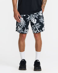 Hawaii Yogger Stretch 17" Shorts - Black Floral | RVCA on sale