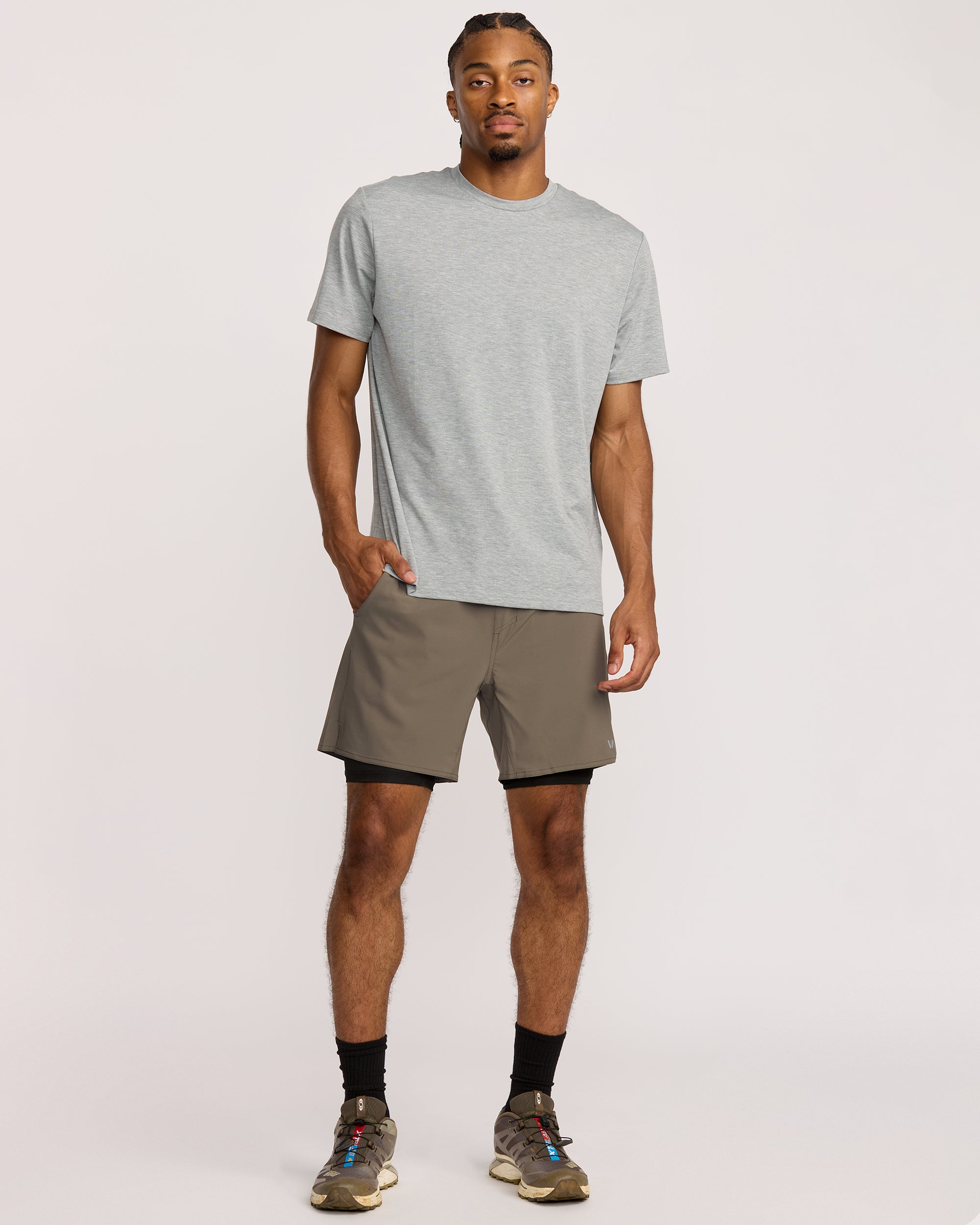 Yogger 2 In 1 Short 17" Short - Mushroom | RVCA outlet