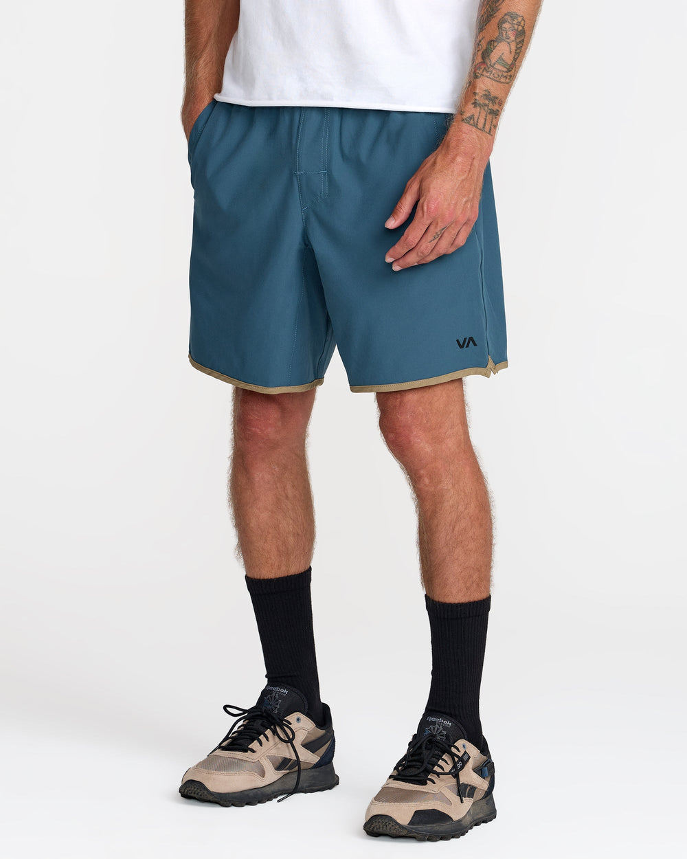 Yogger Stretch Contrast 17" Short - Duck Blue | RVCA on sale