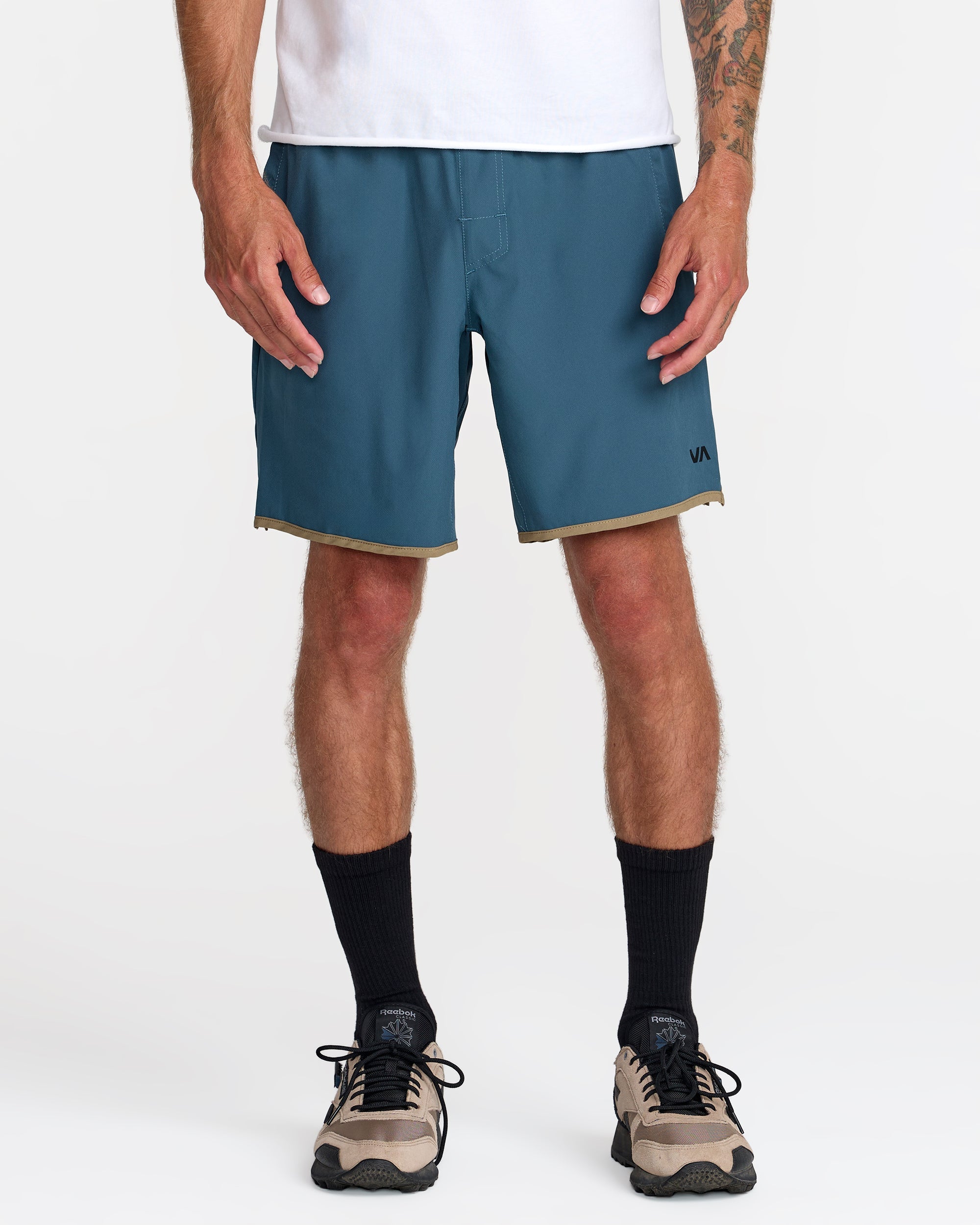 Yogger Stretch Contrast 17" Short - Duck Blue | RVCA on sale