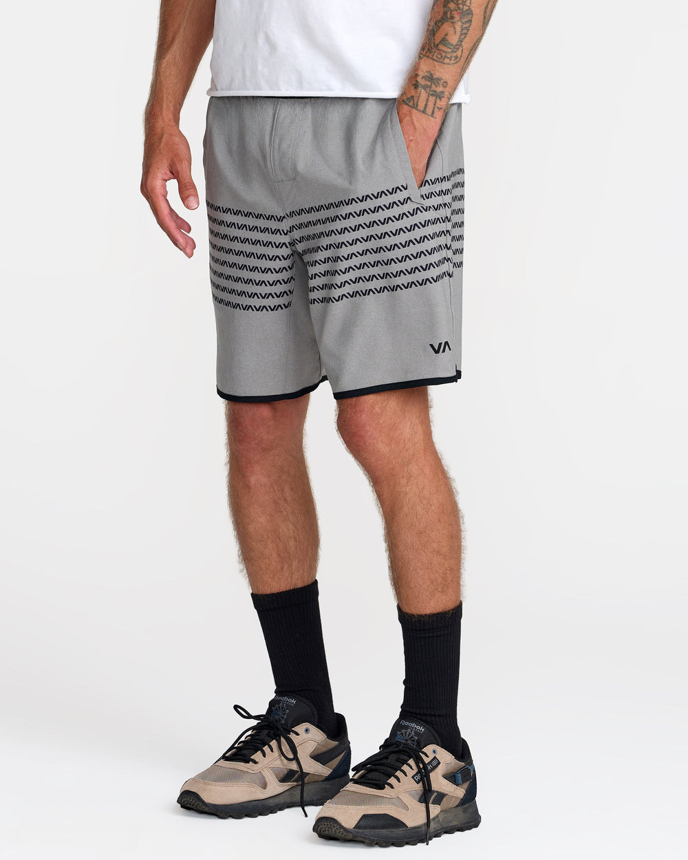 Yogger Stretch Contrast 17" Short - Heather Grey | RVCA sale