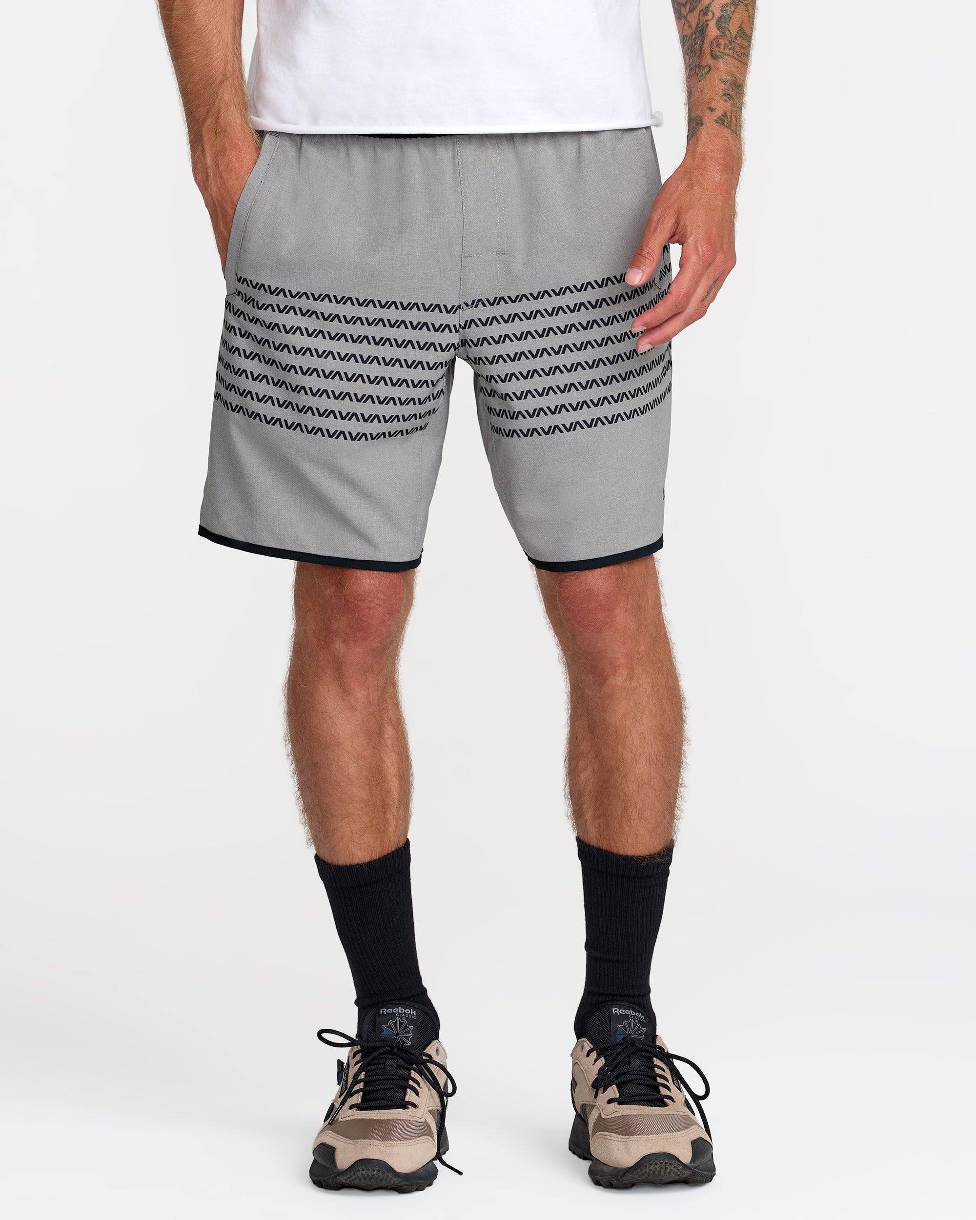 Yogger Stretch Contrast 17" Short - Heather Grey | RVCA sale