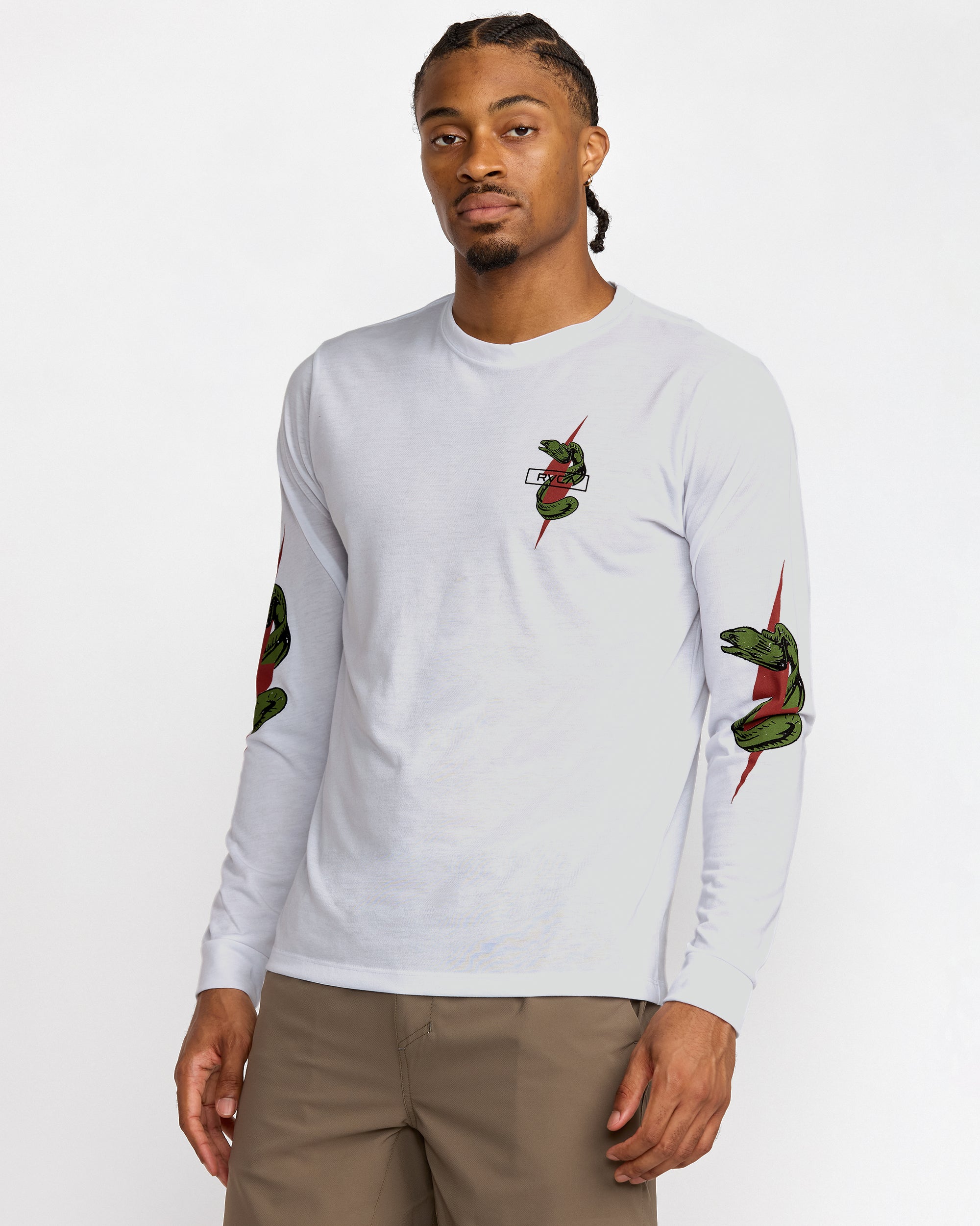 Shock Squad Long Sleeve Tee - White | RVCA on sale