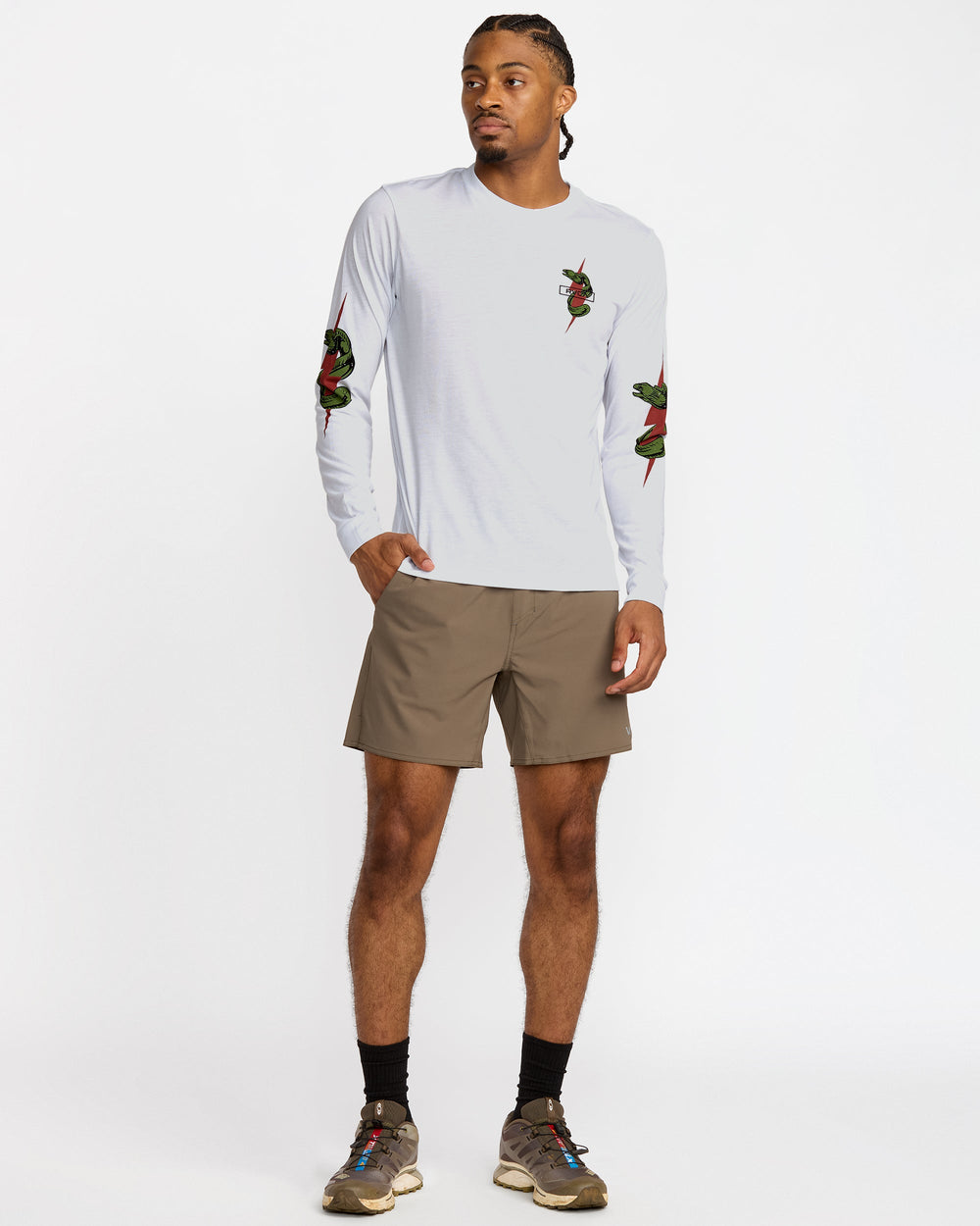 Shock Squad Long Sleeve Tee - White | RVCA on sale