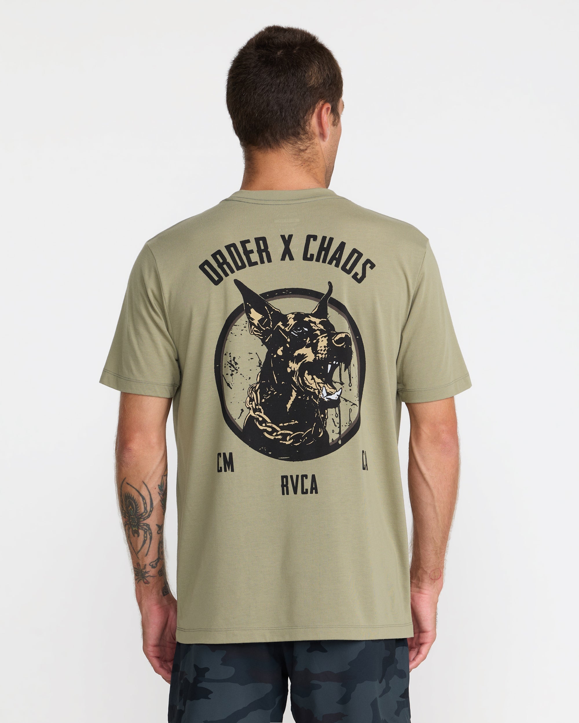 Chaos Short Sleeve Tee - Covert Green | RVCA for sale