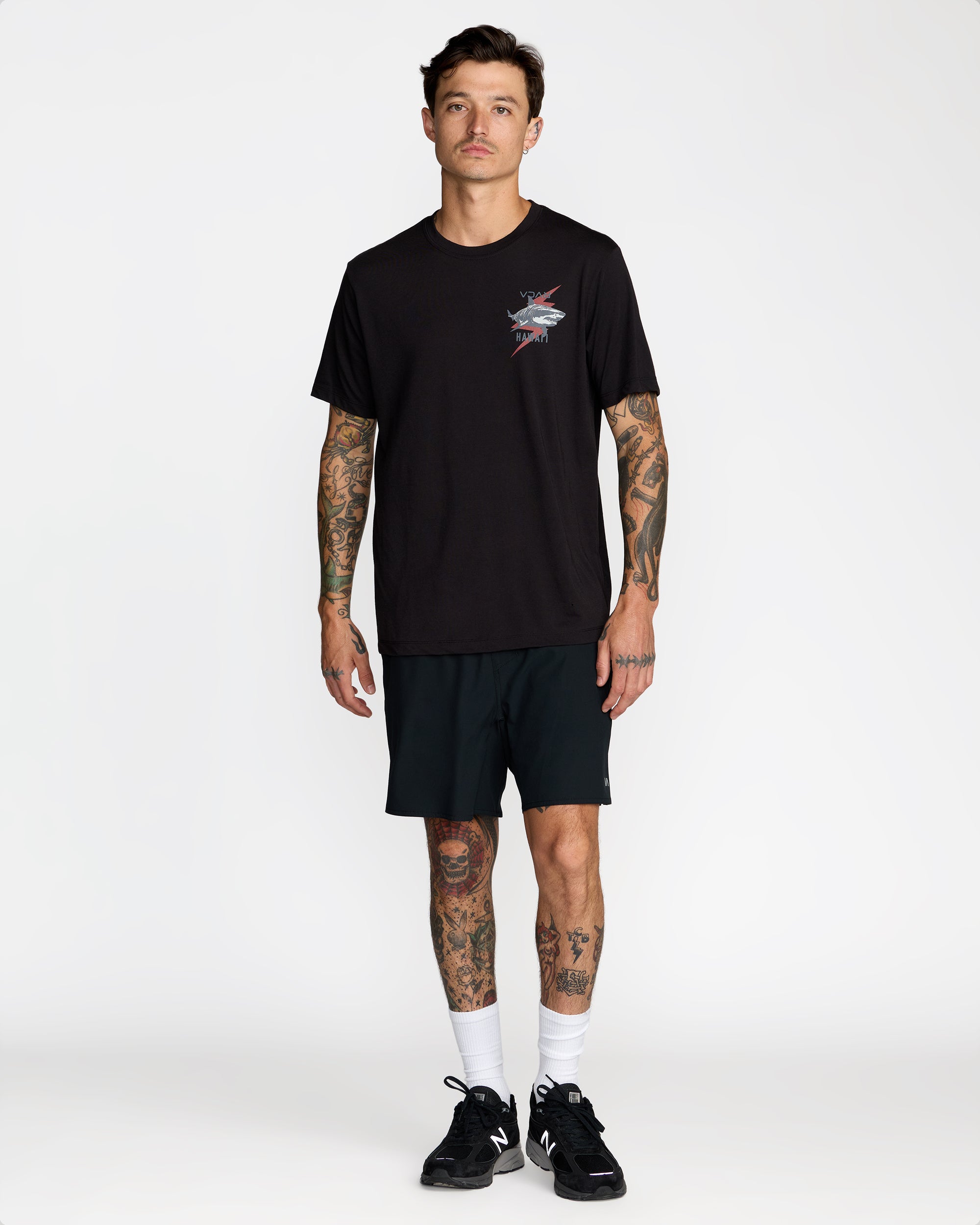 Tiger Shark Short Sleeve Tee - Black | RVCA sale