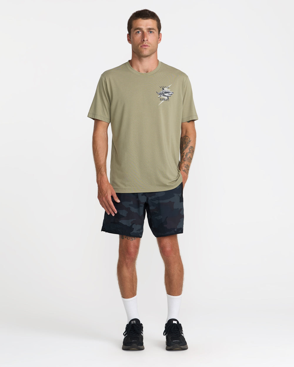 Tiger Shark Short Sleeve Tee - Covert Green | RVCA outlet