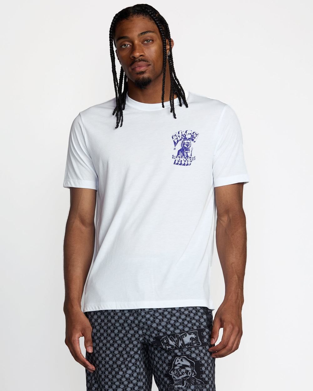 Jesse Barba Skull Wall Short Sleeve Tee - White | RVCA for sale