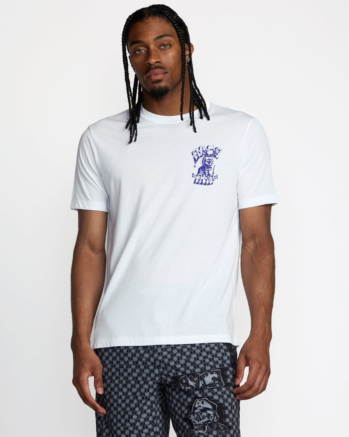 Jesse Barba Skull Wall Short Sleeve Tee - White | RVCA for sale
