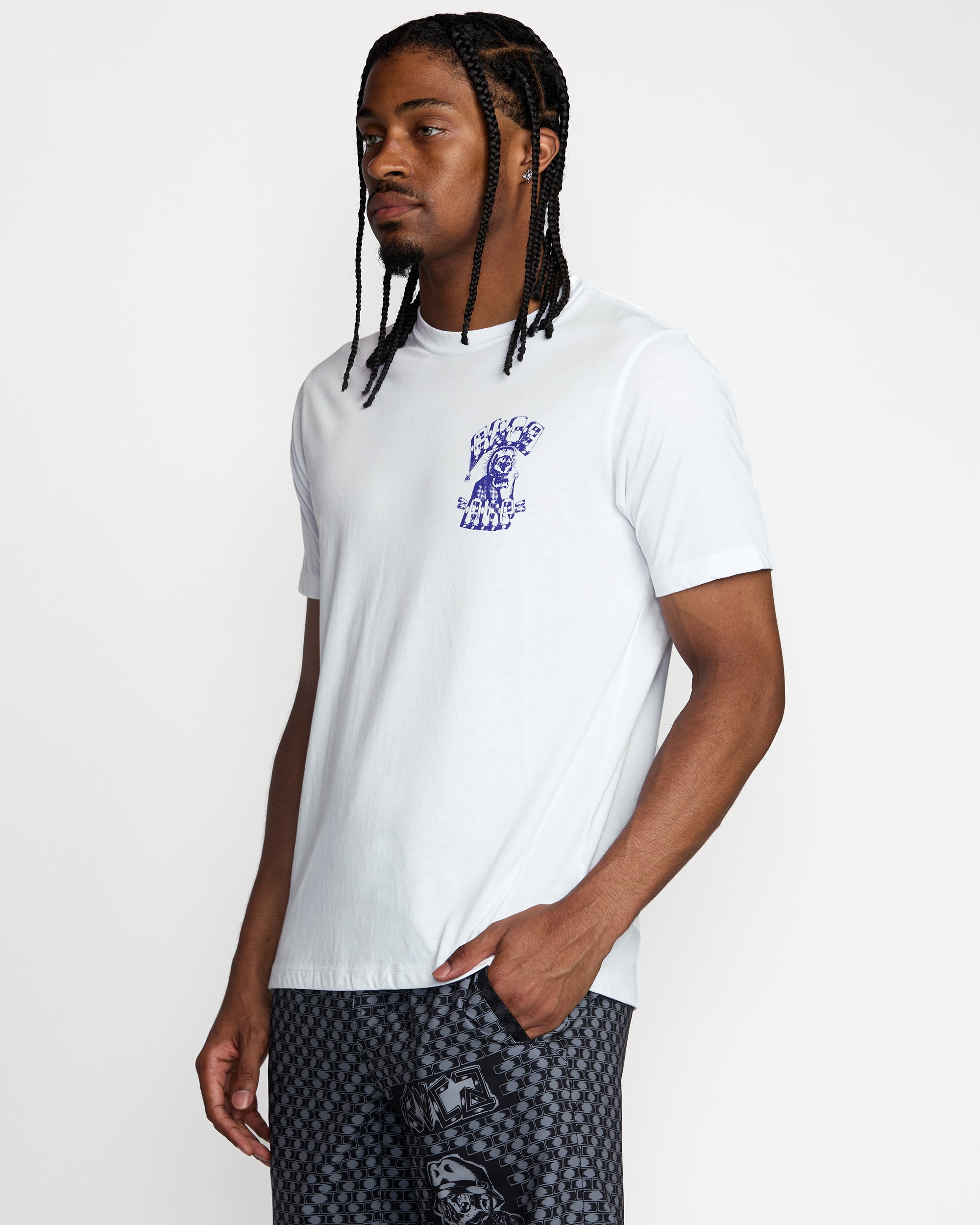 Jesse Barba Skull Wall Short Sleeve Tee - White | RVCA for sale